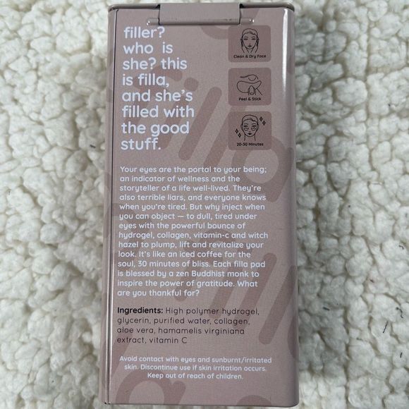 Dew of the Gods Filla Volumizing Collagen Under Eye Pads 10 sets. Tin container - Picture 3 of 5